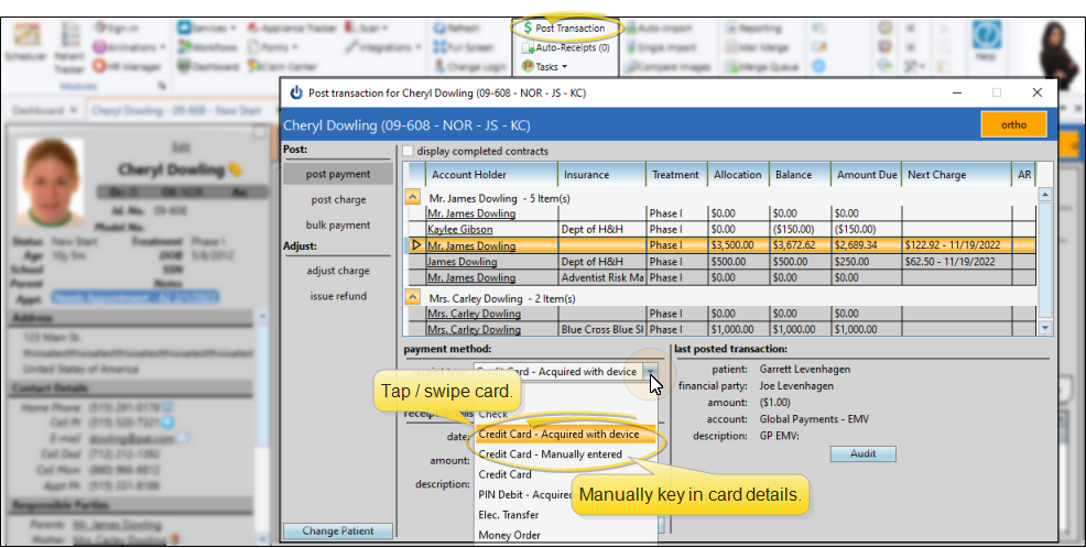 Global payments transaction
