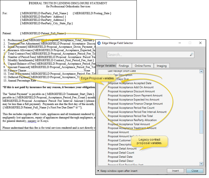 Edge Proposal variables