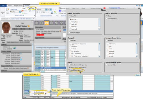 inVisit filter and import